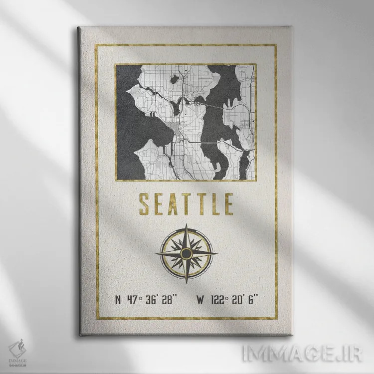 تابلو دکوراتیو سیاتل، واشنگتن اثر نیچر مجیک - نمای روبهرو روی دیوار