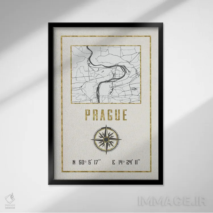 تابلو دکوراتیو پراگ، جمهوری چک اثر نیچر مجیک - نمای قابدار مشکی