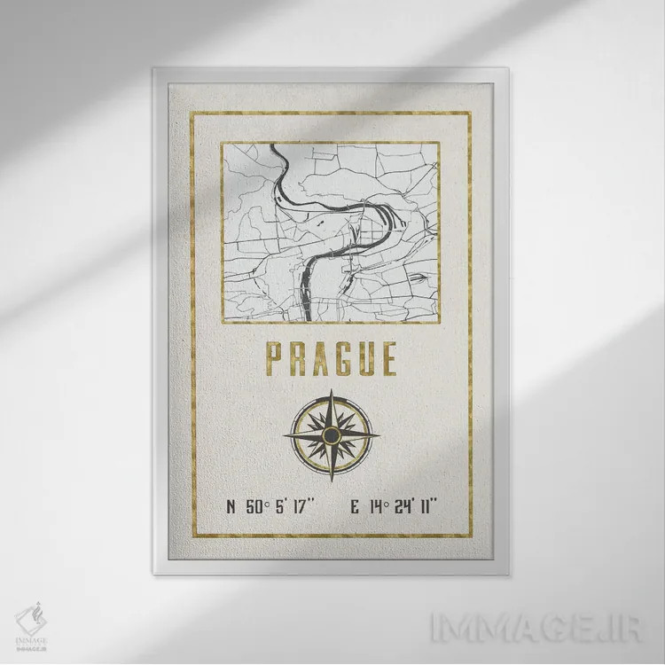 تابلو دکوراتیو پراگ، جمهوری چک اثر نیچر مجیک - نمای قابدار سفید