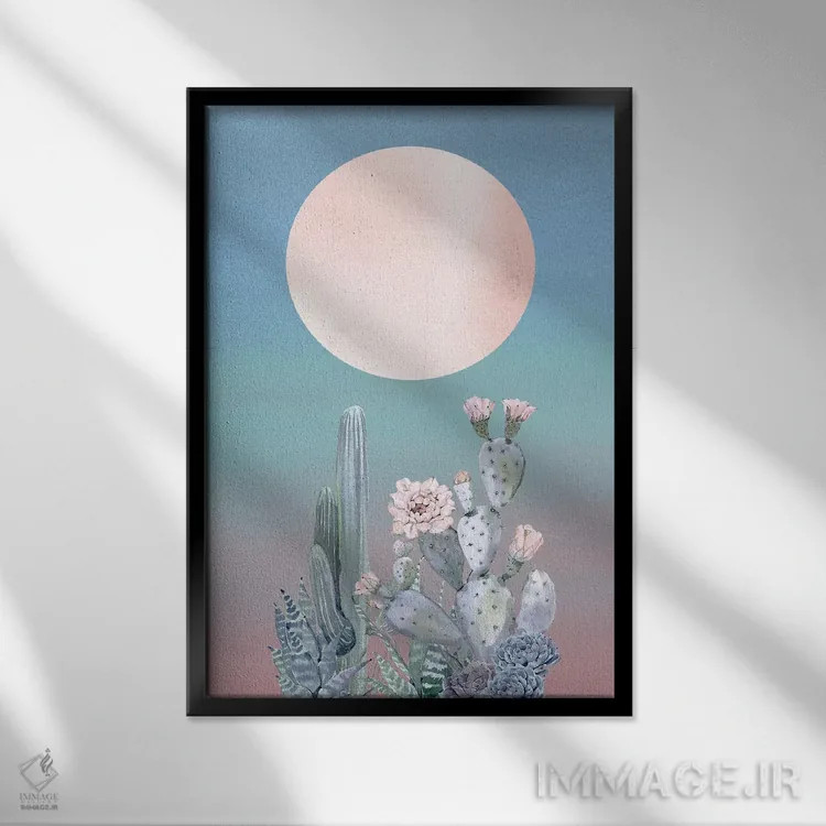 تابلو دکوراتیو گرگ ومیش کویر اثر نیچر مجیک - نمای قابدار مشکی