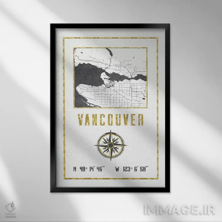 تابلو دکوراتیو ونکوور، بریتیش کلمبیا، کانادا اثر نیچر مجیک - نمای قابدار مشکی