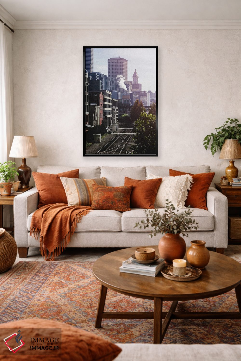 تابلو دکوراتیو طلوع خیابان شهری سیاتل اثر نیچر مجیک - D3B