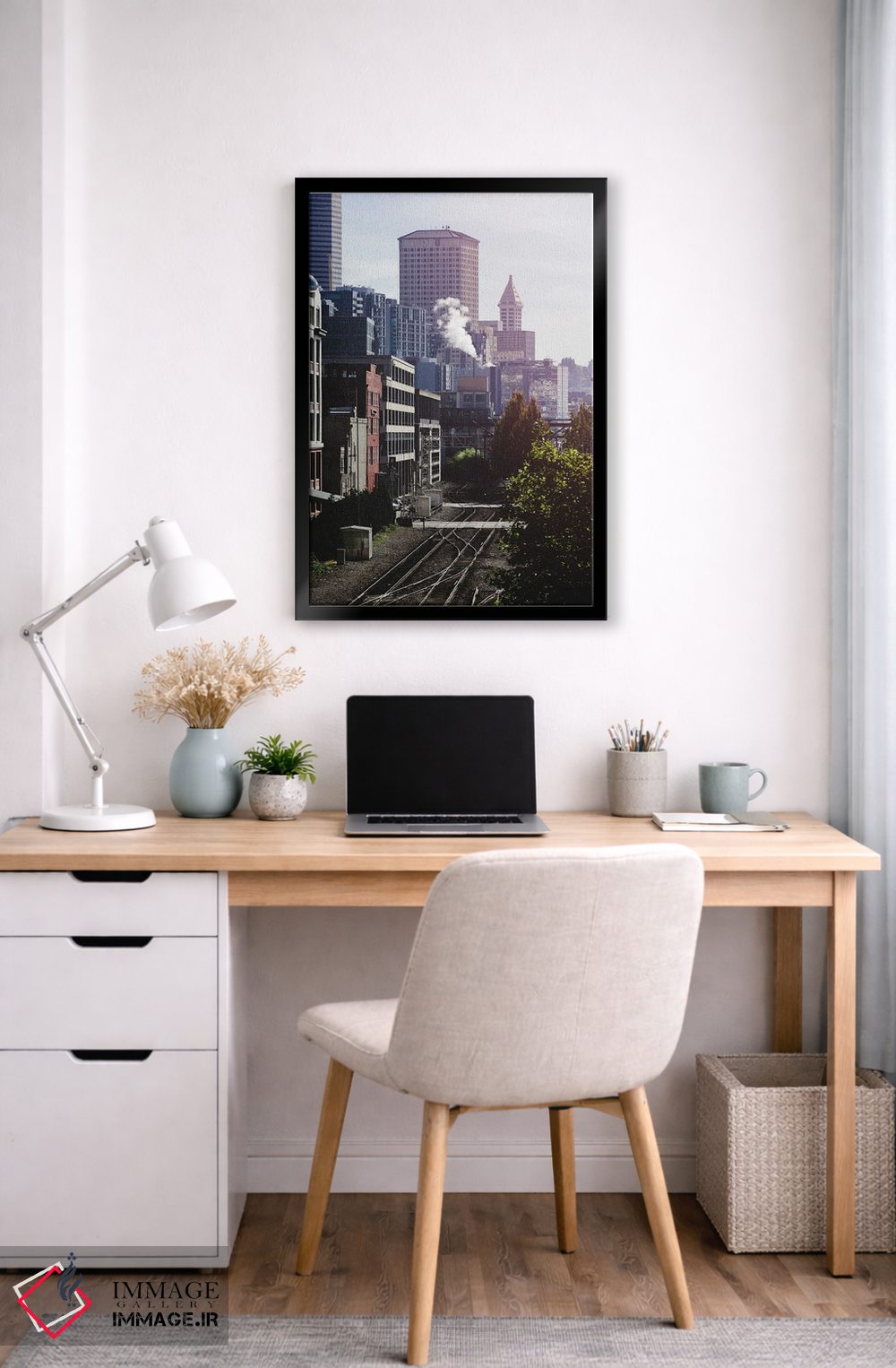 تابلو دکوراتیو طلوع خیابان شهری سیاتل اثر نیچر مجیک - D6B