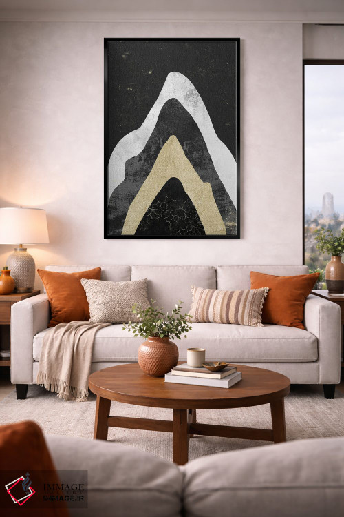 تابلو انتزاعی هنر کوه طلایی انتزاعی اثر نیچر مجیک - D2B