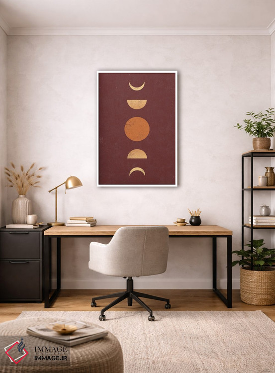 تابلو مینیمال مراحل ماه در کویر تراکوتای بوهو اثر نیچر مجیک - D2W