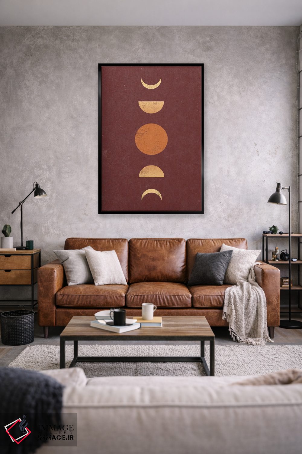 تابلو مینیمال مراحل ماه در کویر تراکوتای بوهو اثر نیچر مجیک - D1B