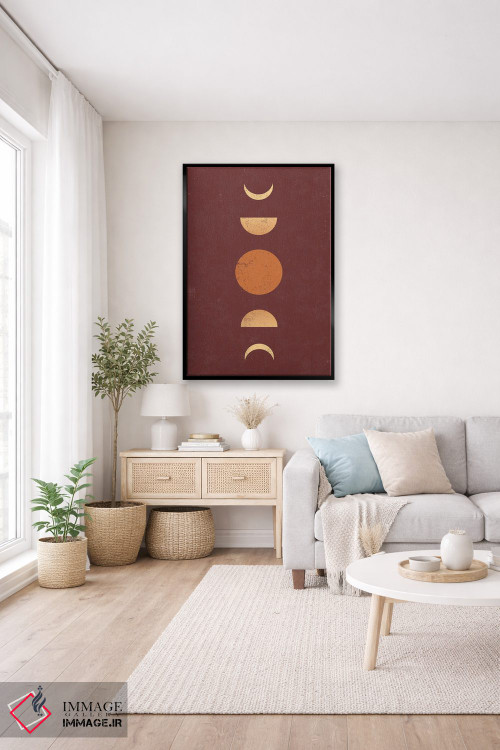 تابلو مینیمال مراحل ماه در کویر تراکوتای بوهو اثر نیچر مجیک - D5B