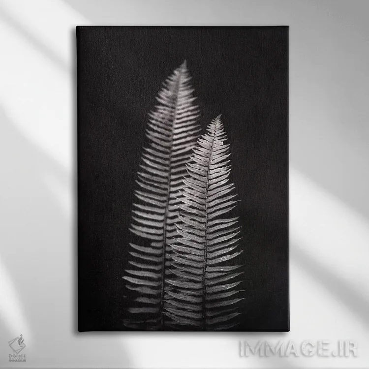 تابلو دکوراتیو سرخس فرنوه اثر نیچر مجیک - نمای روبهرو روی دیوار