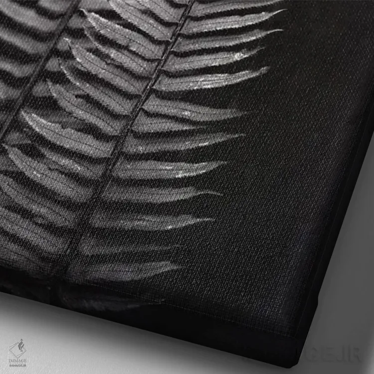 تابلو دکوراتیو سرخس فرنوه اثر نیچر مجیک - نمای نزدیک بافت بوم