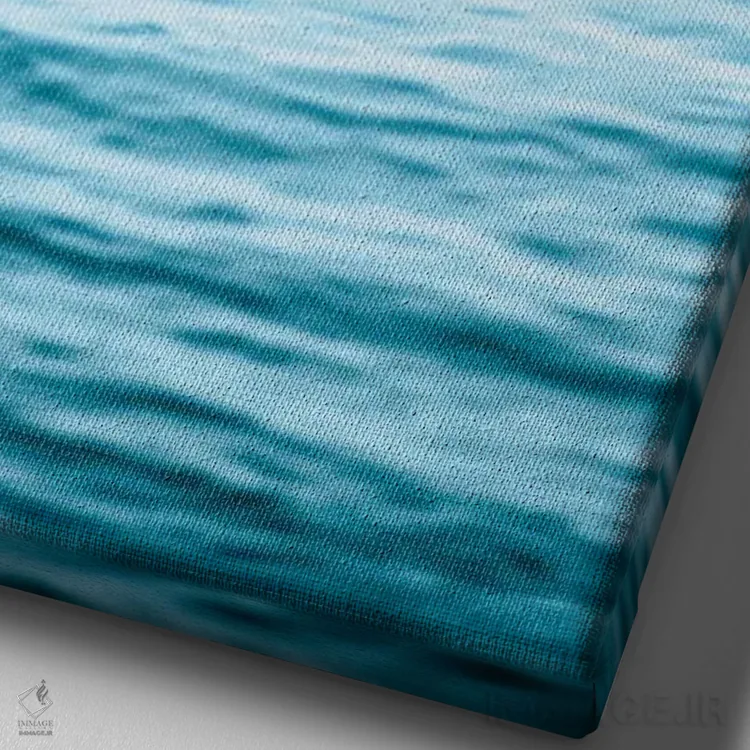 تابلو دکوراتیو انرژی آرام اقیانوس به رنگ سبزآبی اثر نیچر مجیک - نمای نزدیک بافت بوم