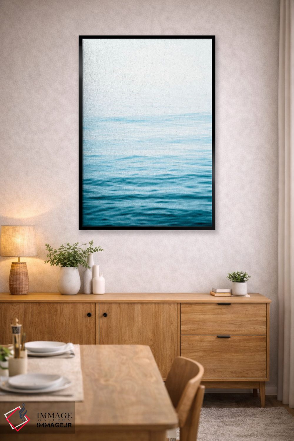 تابلو دکوراتیو انرژی آرام اقیانوس به رنگ سبزآبی اثر نیچر مجیک - D5B