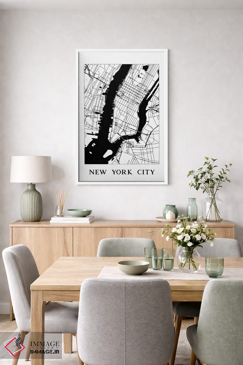 تابلو دکوراتیو نقشه شهر نیویورک اثر نیچر مجیک - D4W