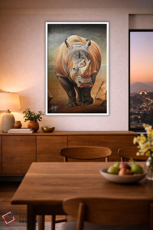 تابلو دکوراتیو کرگدن سیاه اثر مایکل گلدزوایگ - D1W