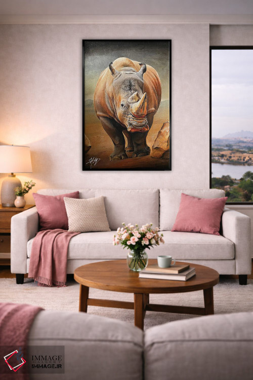 تابلو دکوراتیو کرگدن سیاه اثر مایکل گلدزوایگ - D5B