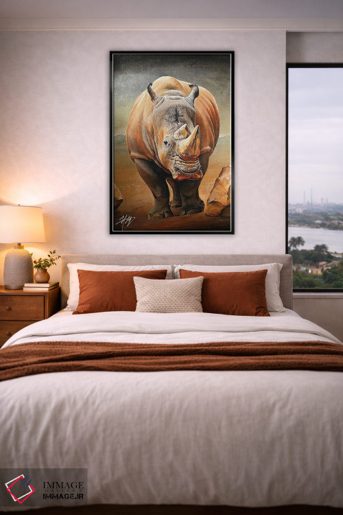 تابلو دکوراتیو کرگدن سیاه اثر مایکل گلدزوایگ - D4B