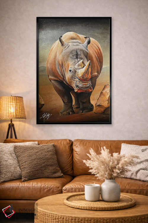 تابلو دکوراتیو کرگدن سیاه اثر مایکل گلدزوایگ - D3B