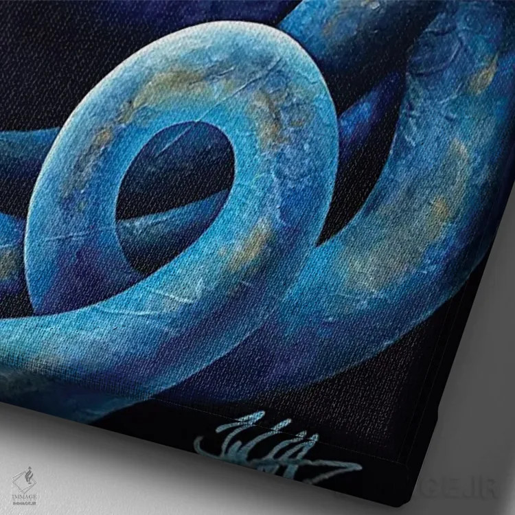 تابلو دکوراتیو اژدهای مارمانند اثر مایکل گلدزوایگ - نمای نزدیک بافت بوم