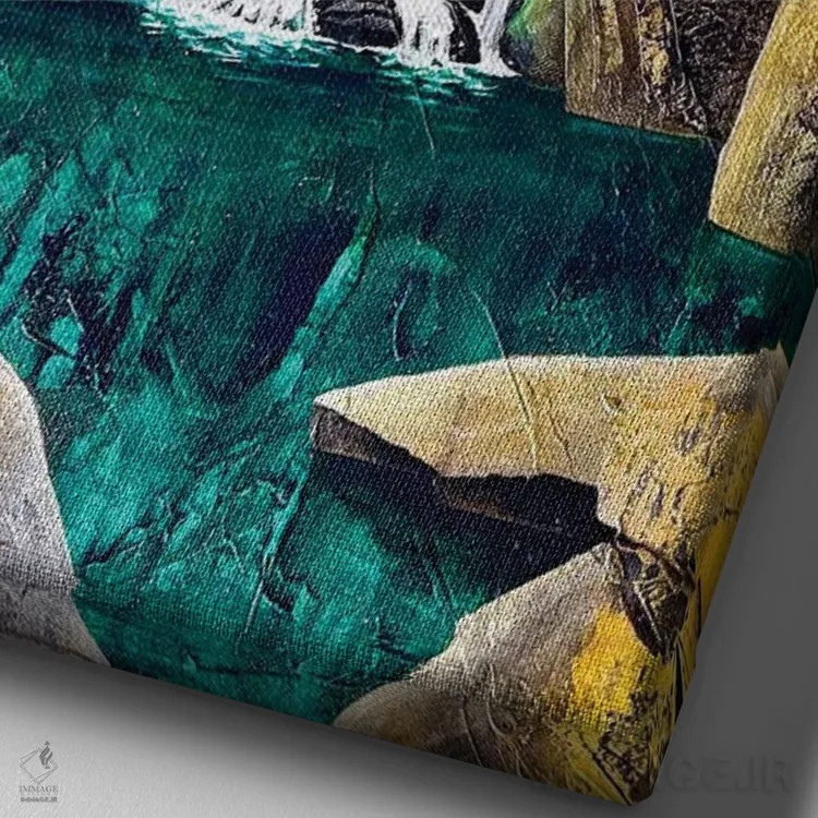 تابلو دکوراتیو آبشار اخگر اثر مایکل گلدزوایگ - نمای نزدیک بافت بوم