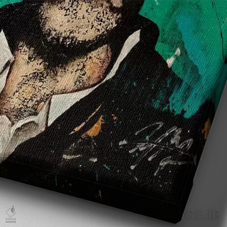 تابلو دکوراتیو کابوی اثر مایکل گلدزوایگ - نمای نزدیک بافت بوم