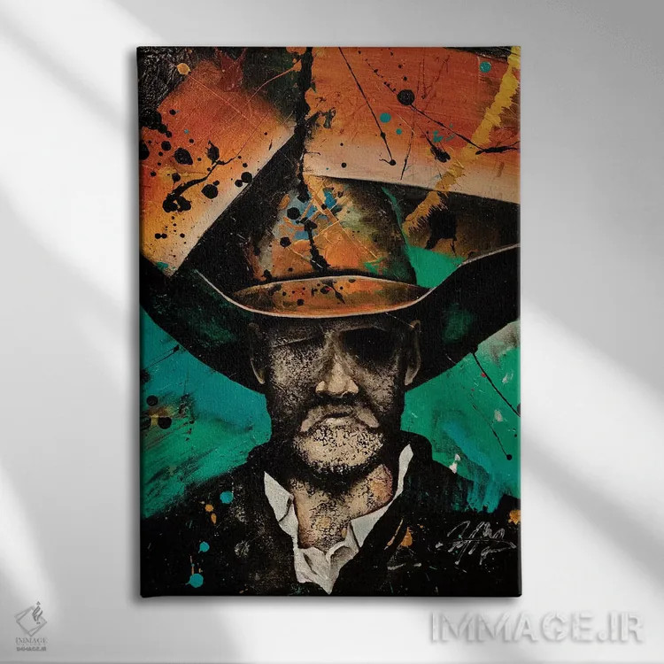 تابلو دکوراتیو کابوی اثر مایکل گلدزوایگ - نمای روبهرو روی دیوار