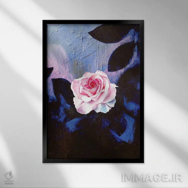 تابلو دکوراتیو زندگی به رنگ گل سرخ اثر مایکل گلدزوایگ - نمای قابدار مشکی