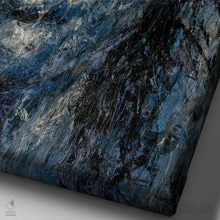 تابلو دکوراتیو توس ماه آبی اثر مارگاریتا ایوانوا - نمای نزدیک بافت بوم