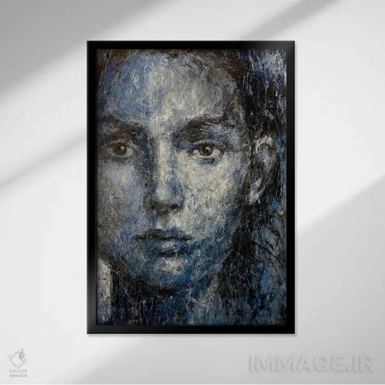 تابلو دکوراتیو توس ماه آبی اثر مارگاریتا ایوانوا - نمای قابدار مشکی