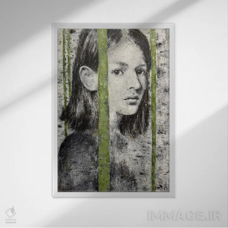 تابلو دکوراتیو جنگل توس اثر مارگاریتا ایوانوا - نمای قابدار سفید