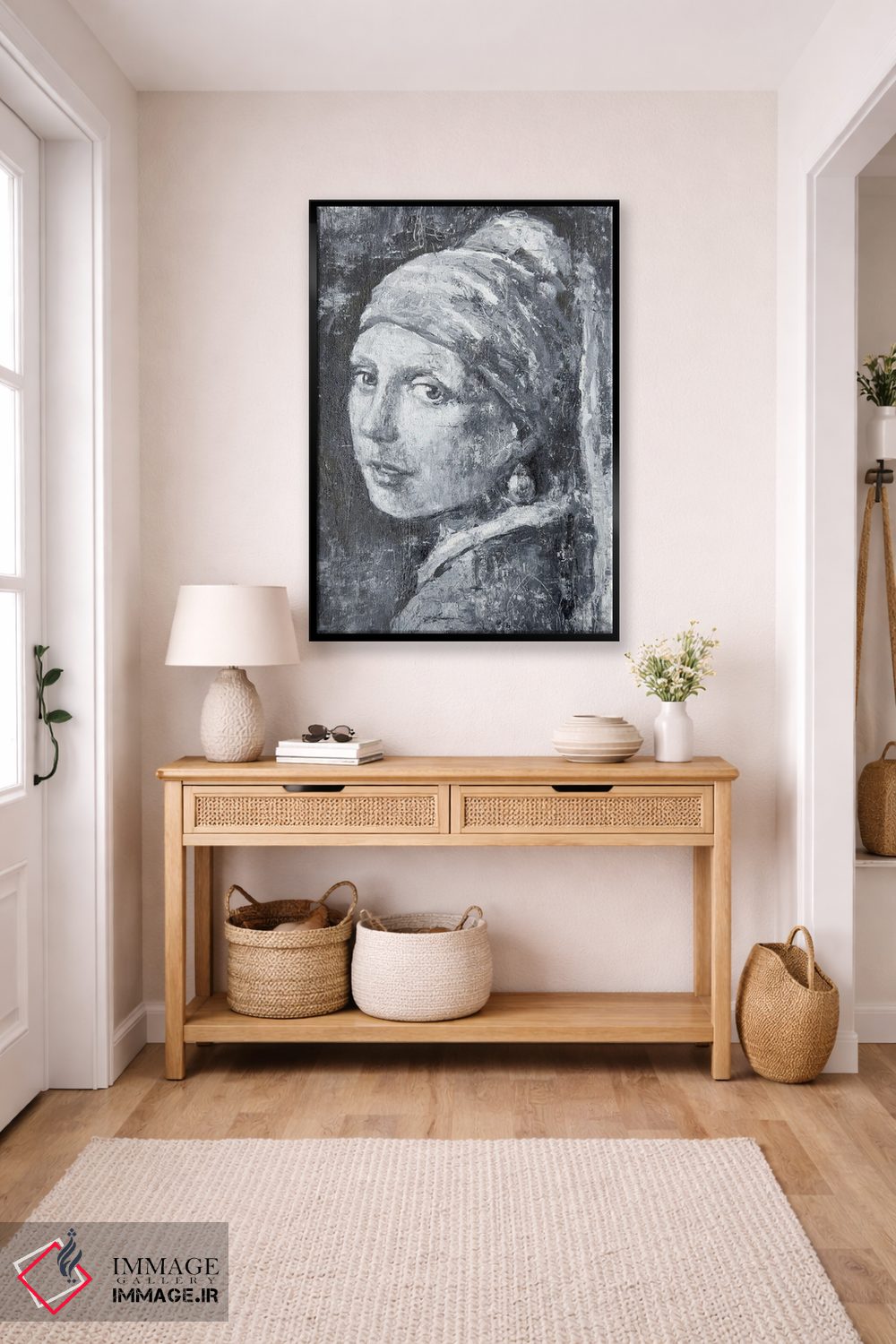 تابلو دکوراتیو توس "دختر با گوشواره مروارید" اثر مارگاریتا ایوانوا - D6B