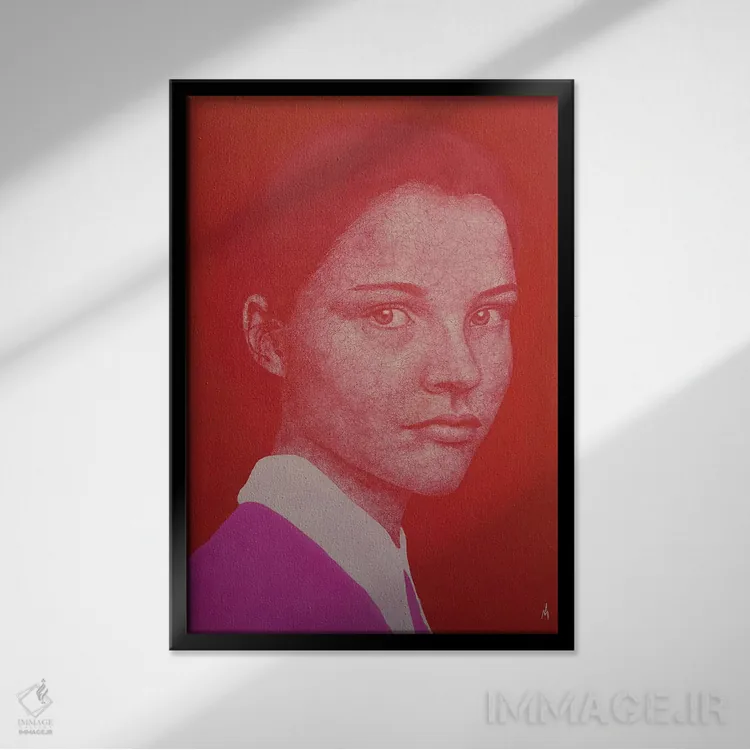 تابلو دکوراتیو دختر مدرسه ای اثر مارگاریتا ایوانوا - نمای قابدار مشکی