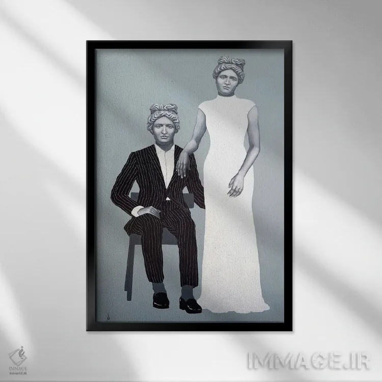 تابلو دکوراتیو چه کسی رئیس این خانه است اثر مارگاریتا ایوانوا - نمای قابدار مشکی