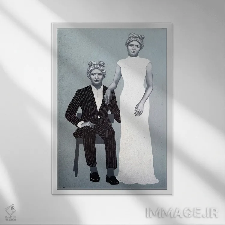 تابلو دکوراتیو چه کسی رئیس این خانه است اثر مارگاریتا ایوانوا - نمای قابدار سفید