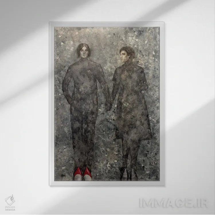 تابلو دکوراتیو سایه ها اثر مارگاریتا ایوانوا - نمای قابدار سفید