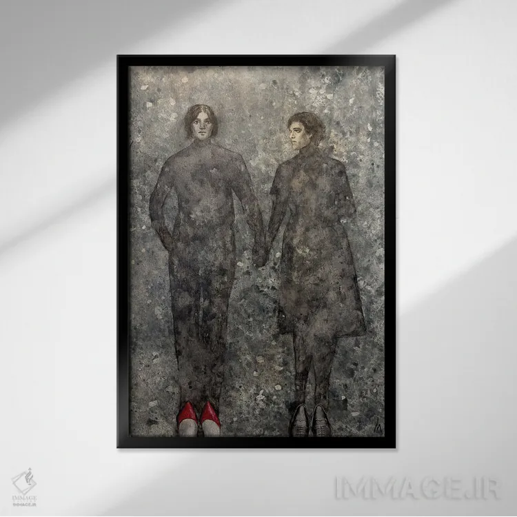 تابلو دکوراتیو سایه ها اثر مارگاریتا ایوانوا - نمای قابدار مشکی