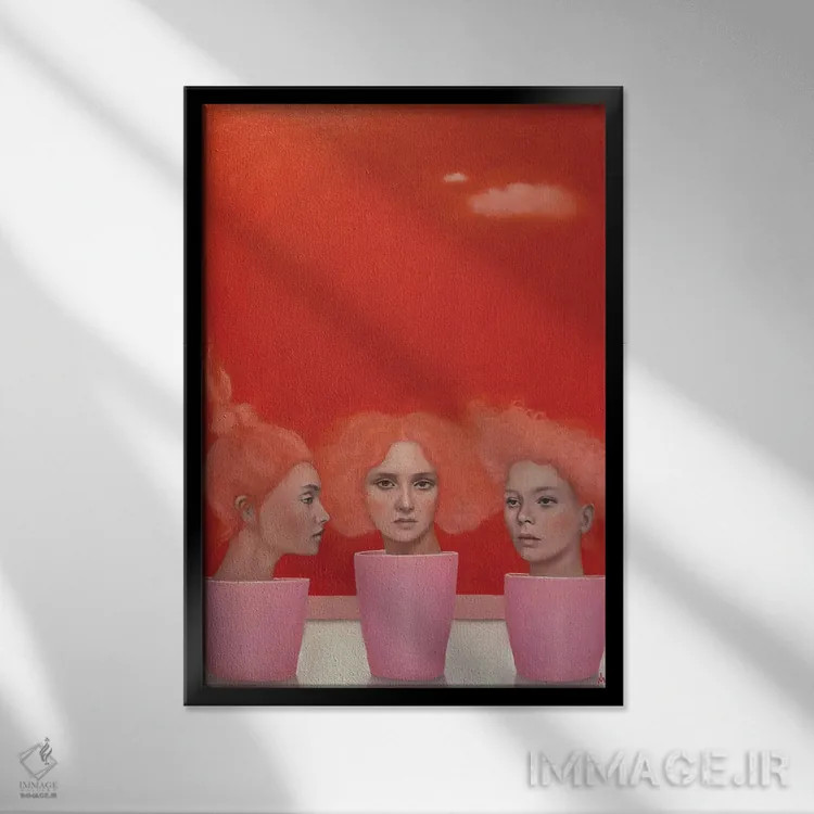 تابلو دکوراتیو گل های مریخ اثر مارگاریتا ایوانوا - نمای قابدار مشکی