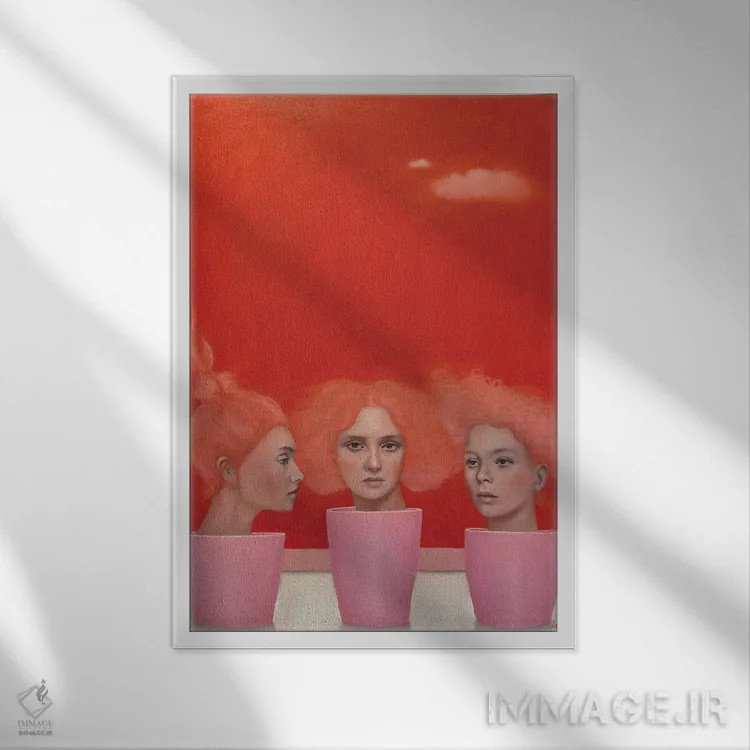 تابلو دکوراتیو گل های مریخ اثر مارگاریتا ایوانوا - نمای قابدار سفید