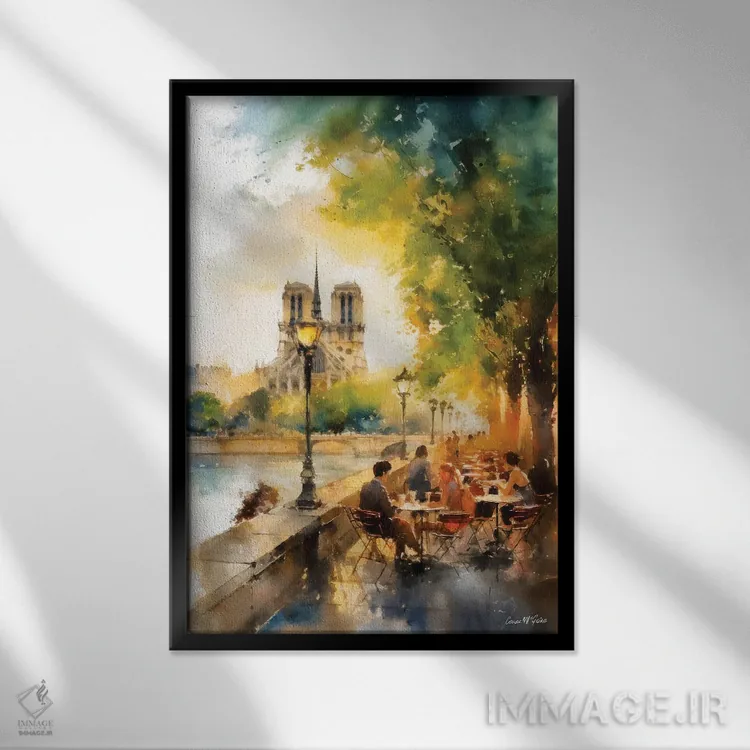 تابلو دکوراتیو خیابان های پاریس هشتم اثر کانر مک گوایر - نمای قابدار مشکی