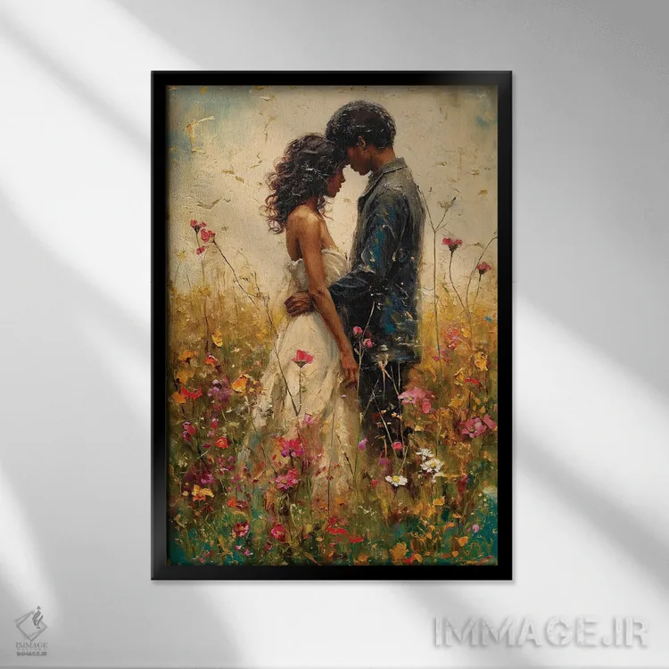 تابلو دکوراتیو تازه عروس و داماد چهارم اثر کانر مک گوایر - نمای قابدار مشکی