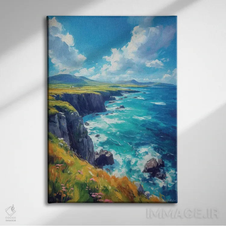 تابلو دکوراتیو موج سواری وحشی آتلانتیک اثر کانر مک گوایر - نمای روبهرو روی دیوار