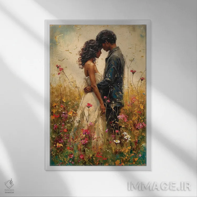 تابلو دکوراتیو تازه عروس و داماد چهارم اثر کانر مک گوایر - نمای قابدار سفید