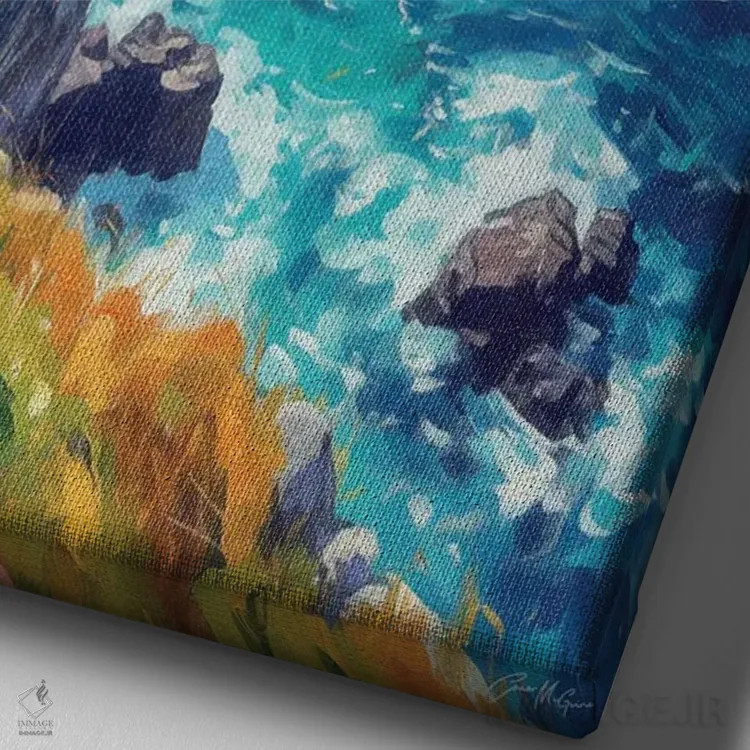 تابلو دکوراتیو موج سواری وحشی آتلانتیک اثر کانر مک گوایر - نمای نزدیک بافت بوم