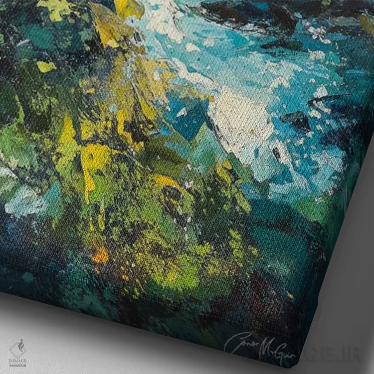 تابلو دکوراتیو پاشش آب دریا اثر کانر مک گوایر - نمای نزدیک بافت بوم