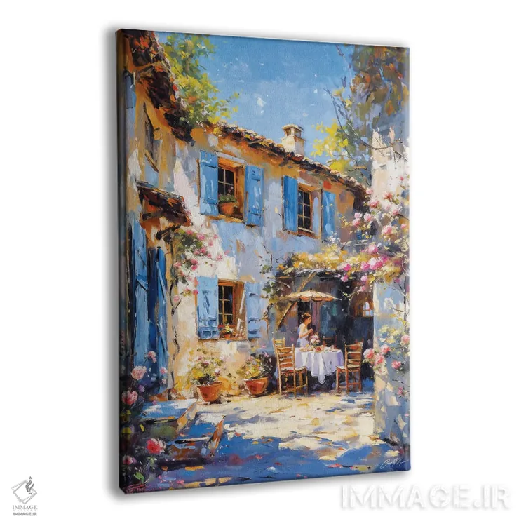 تابلو دکوراتیو میزهای کافه در سایه اثر کانر مک گوایر - نمای پرسپکتیو محصول