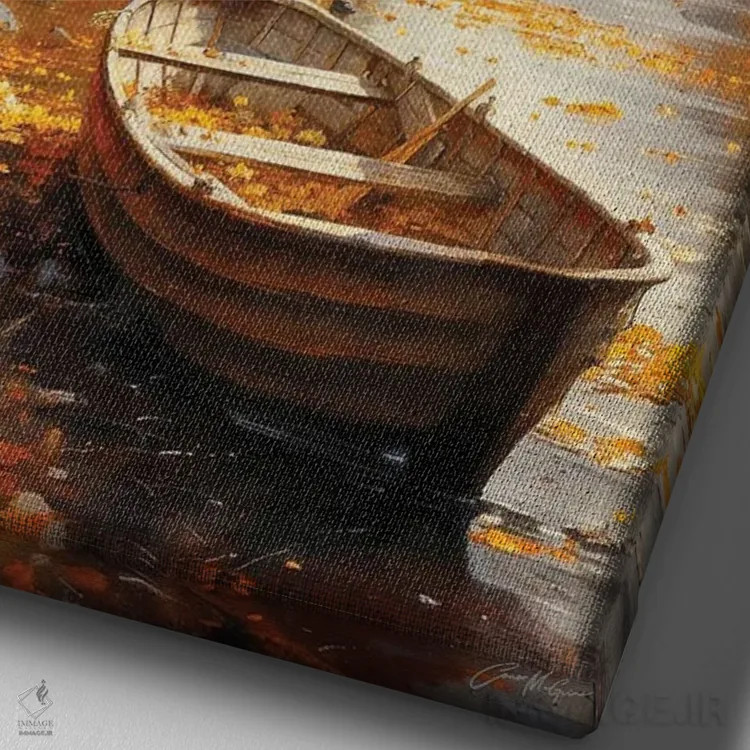 تابلو دکوراتیو رود پاییزی دوم اثر کانر مک گوایر - نمای نزدیک بافت بوم