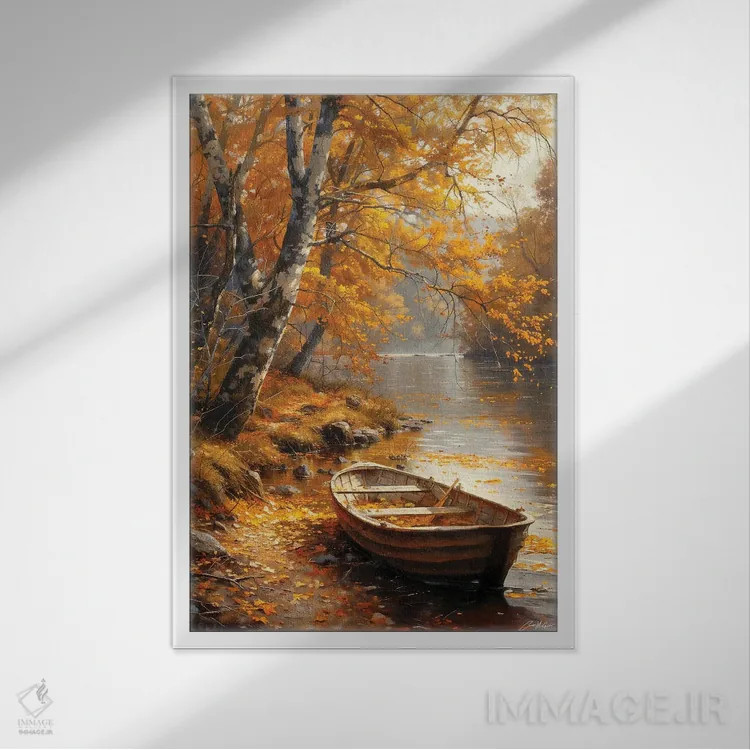 تابلو دکوراتیو رود پاییزی دوم اثر کانر مک گوایر - نمای قابدار سفید