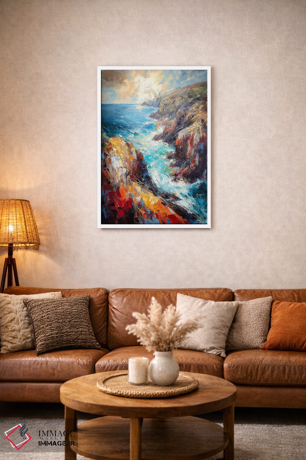 تابلو دکوراتیو نمای هوایی صخره های آتلانتیک اثر کانر مک گوایر - D2W