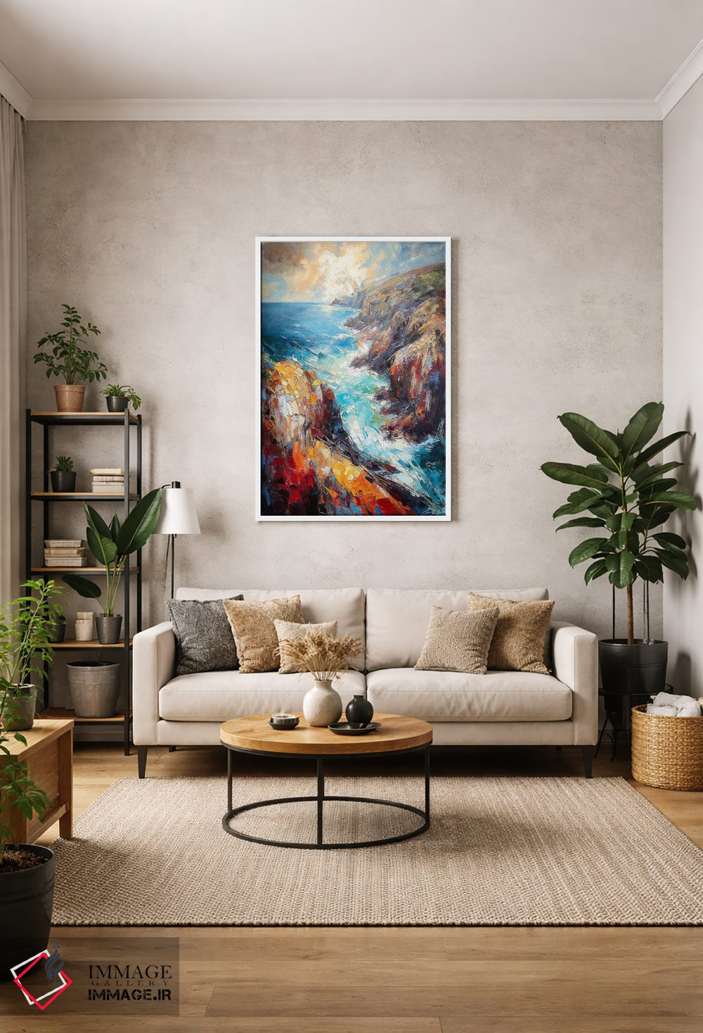 تابلو دکوراتیو نمای هوایی صخره های آتلانتیک اثر کانر مک گوایر - D1W