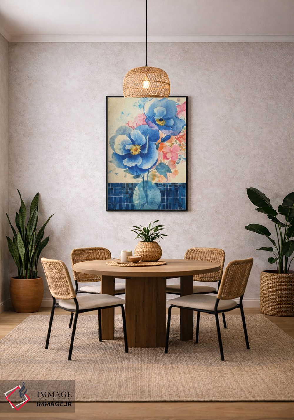 تابلو دکوراتیو طرح های گل آبی اثر کانر مک گوایر - D4B