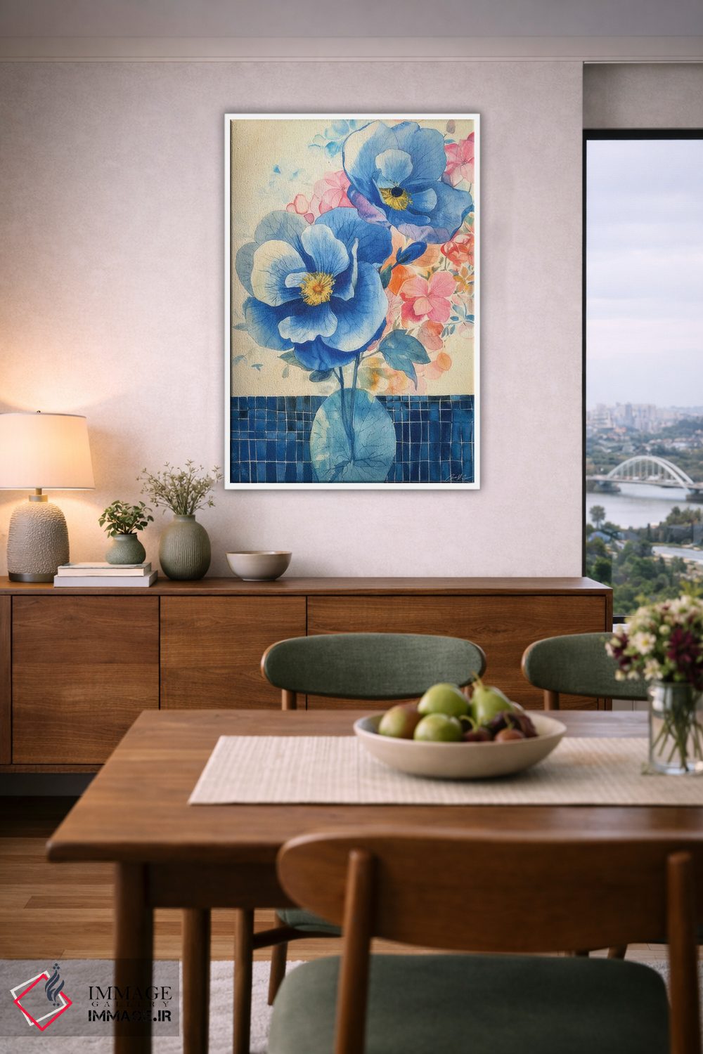 تابلو دکوراتیو طرح های گل آبی اثر کانر مک گوایر - D5W