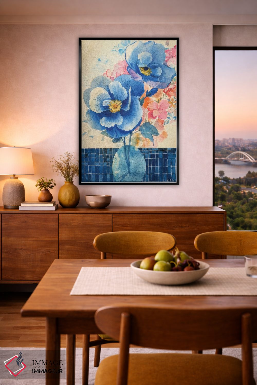 تابلو دکوراتیو طرح های گل آبی اثر کانر مک گوایر - D6B